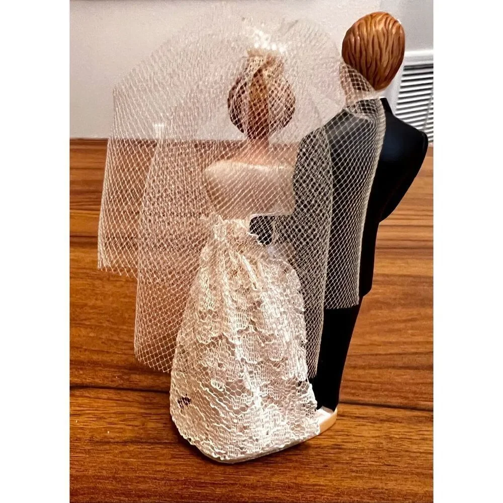Vintage Wedding Cake Topper Bride Groom MCM